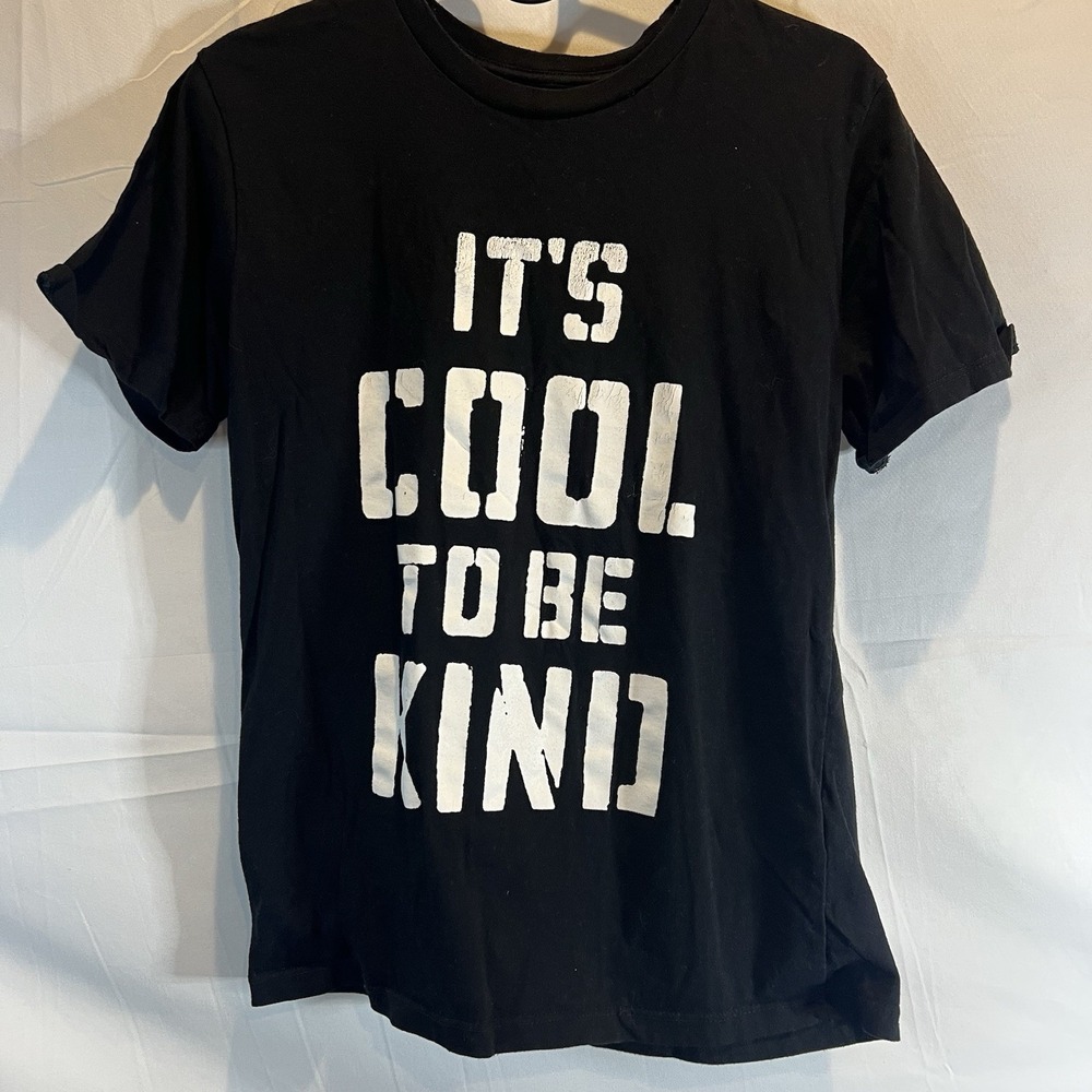 The Children's Place Boys‎ L 10/12 Shirt Cool to be Kind Black Tee Tshirt Large